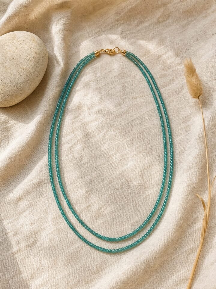 Tidewater Double Strand Necklace in teal