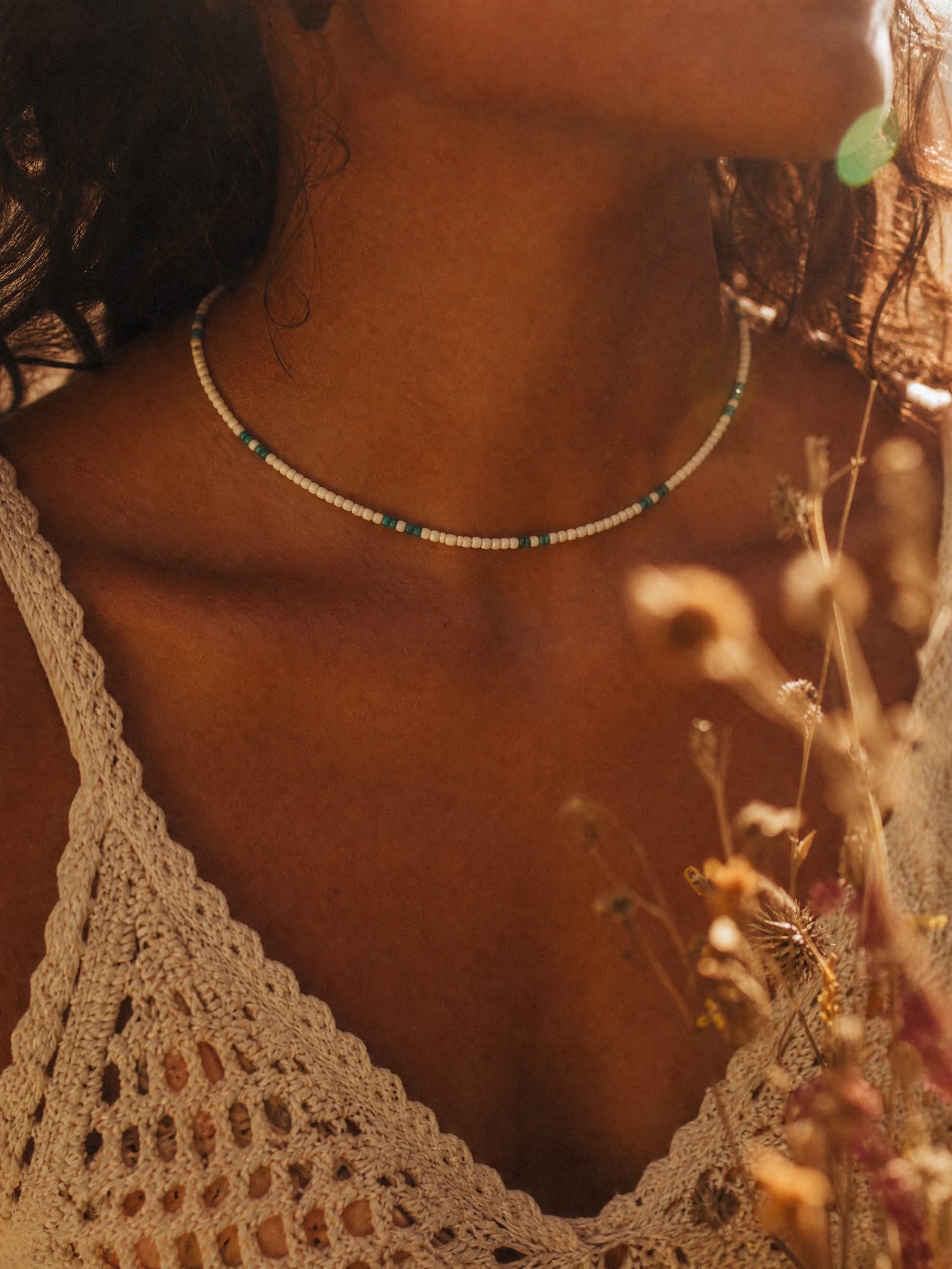 One short seed-bead necklace
